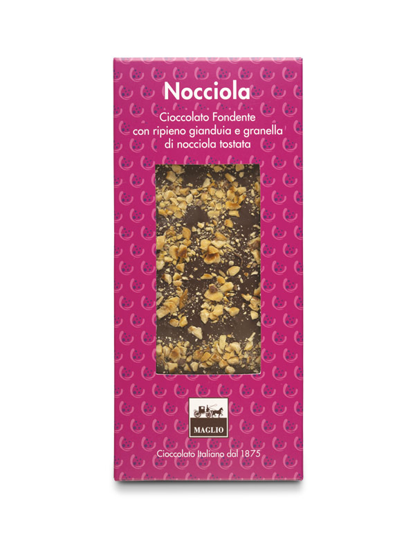 Cioccolato Maglio Fondente tavoletta ripiena nocciola 62%