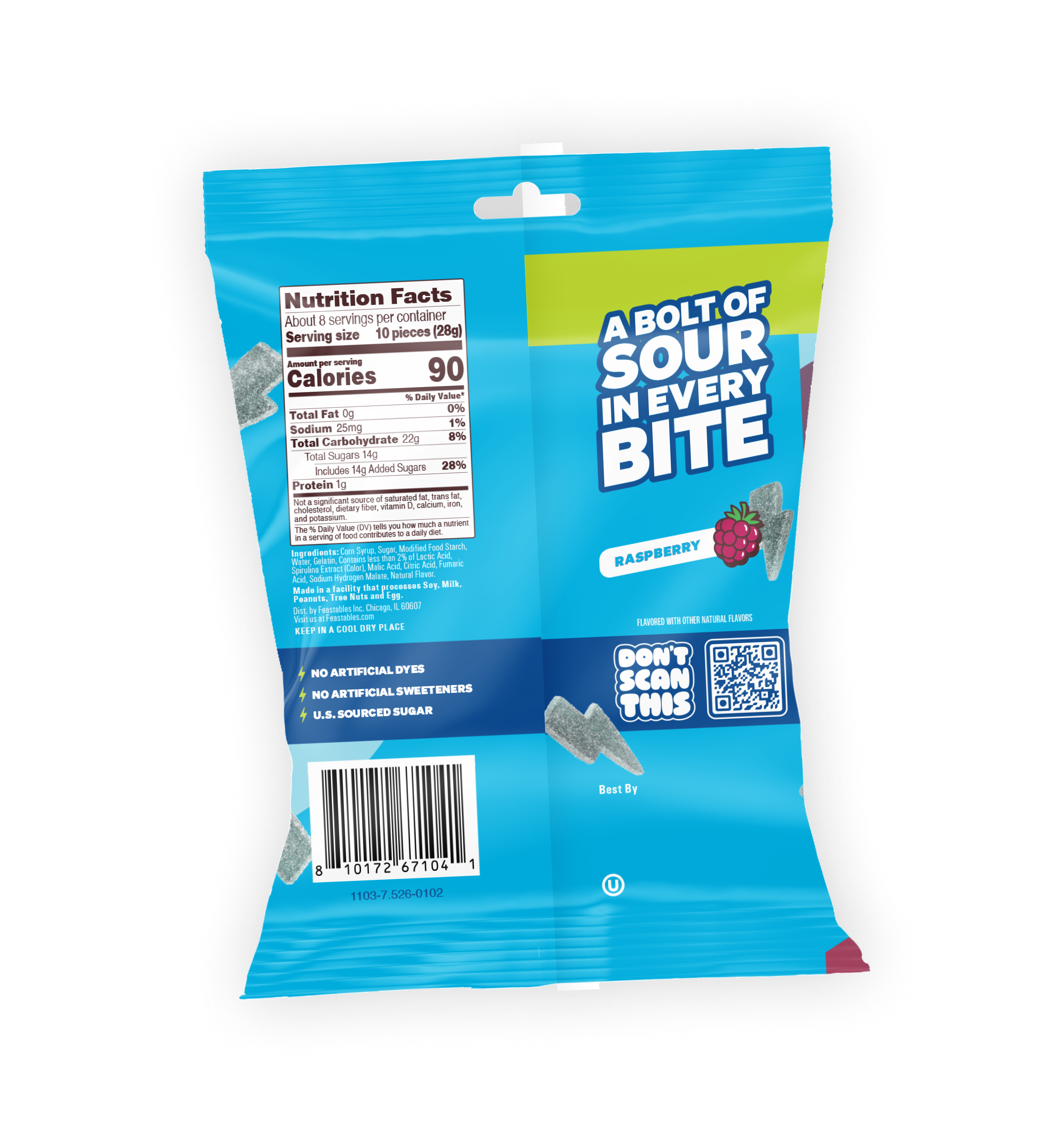 MrBeast Feastables Sour Strikes gummies lampone 9 buste