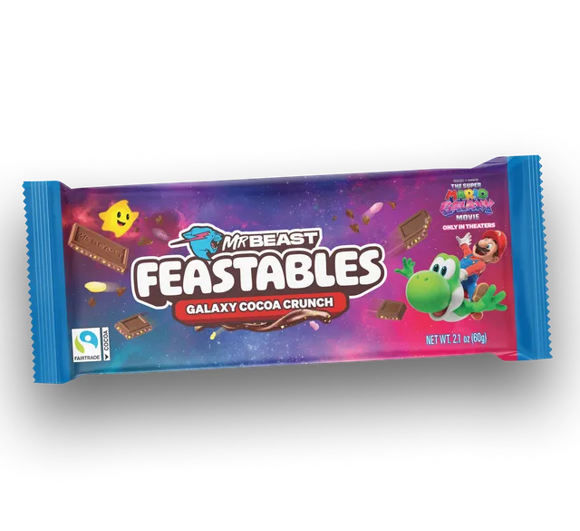 MrBeast Feastables Mario Galaxy Tavoletta Cacao 10 Pezzi