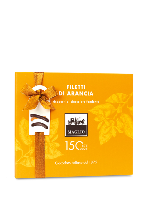 Cioccolato Maglio Filetti di Arancia cioccolatini fondente 62% maraschino
