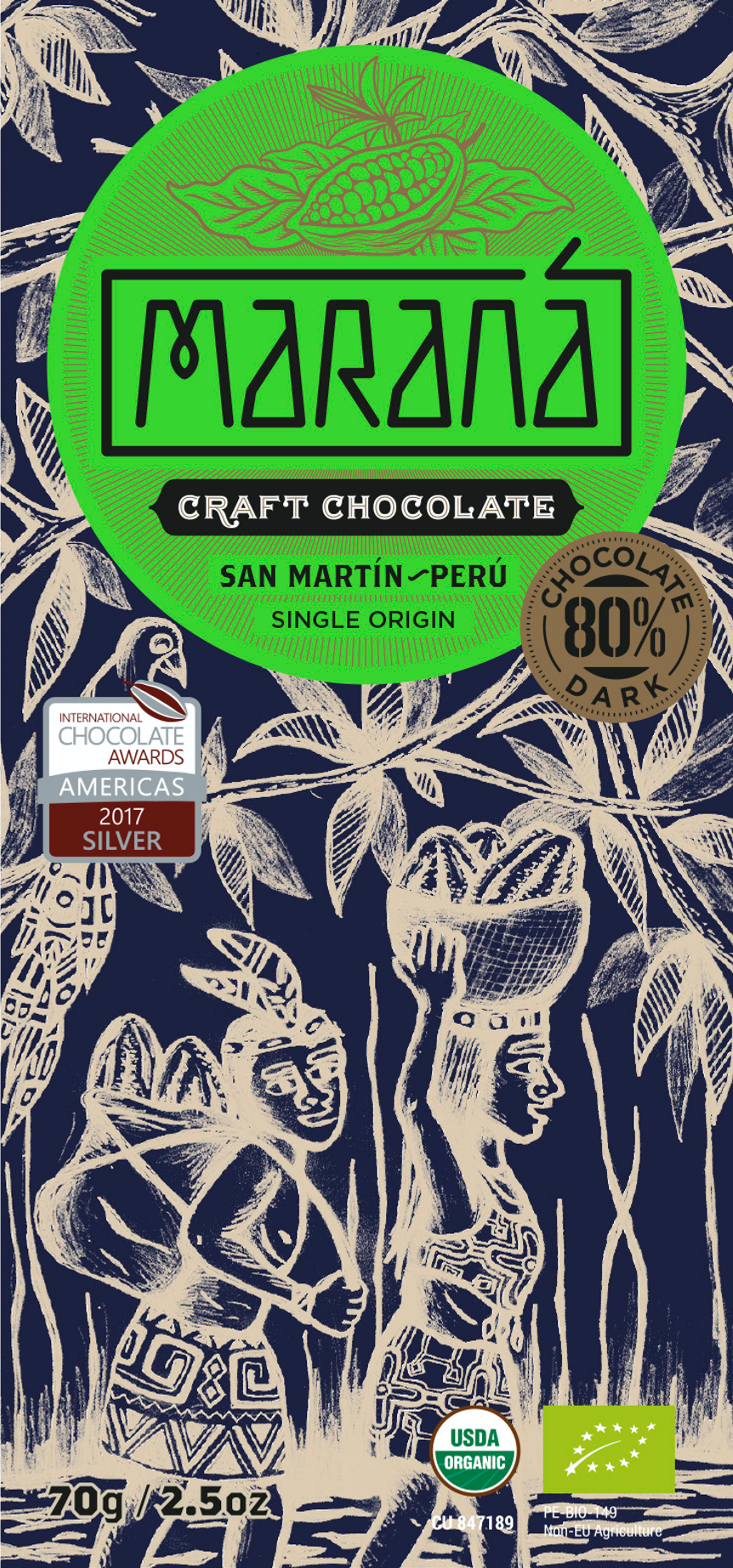 Maranà San Martín Tavoletta Fondente 80% Bio 70g