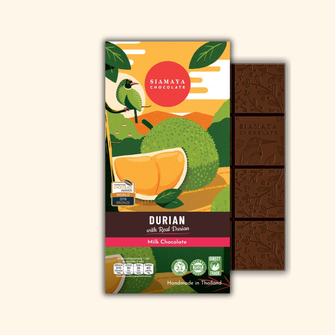 Siamaya Milk Chocolate Bars Durian tavoletta latte thailandese