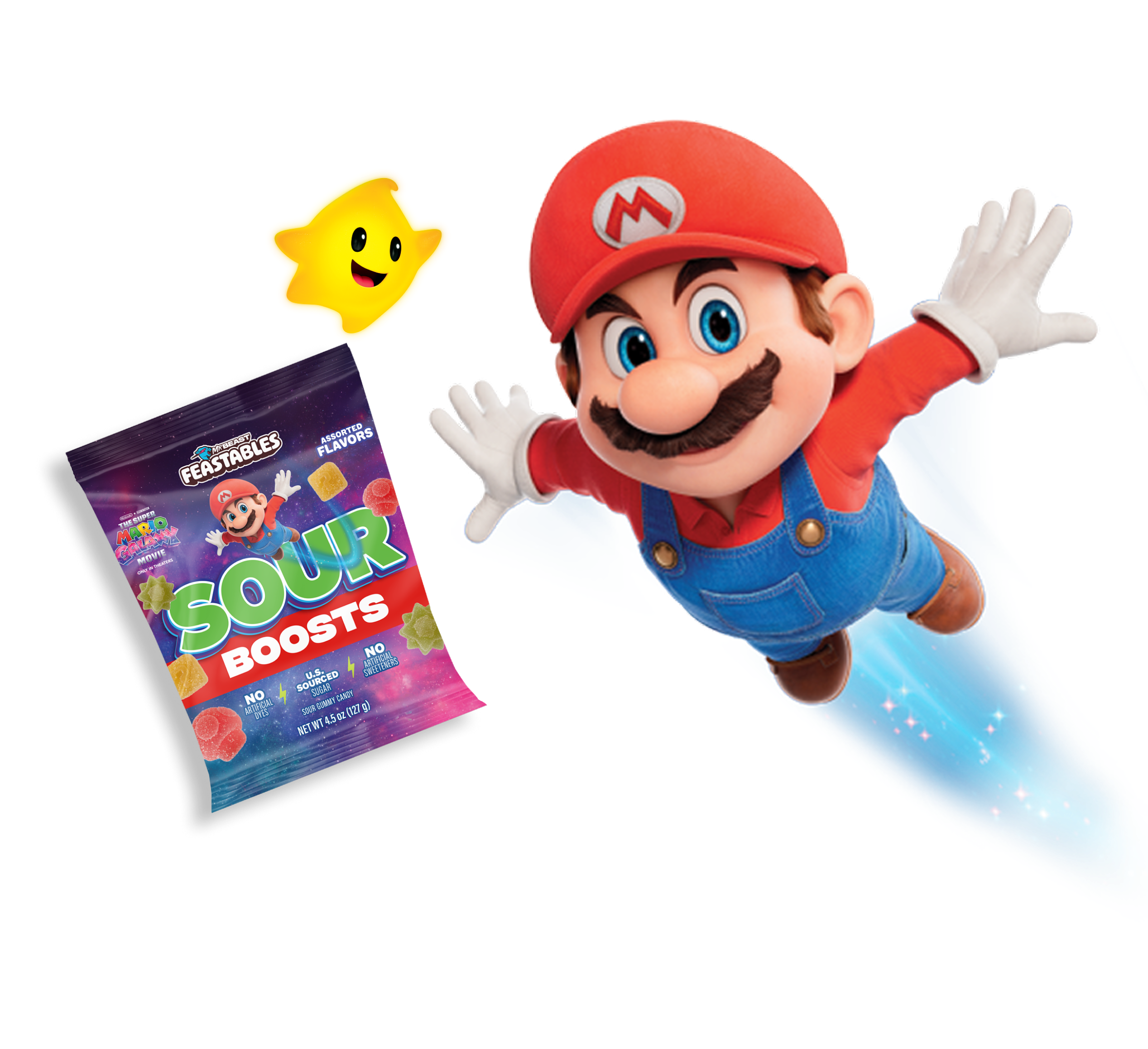 Feastables Gummies Mario Sour Boosts caramelle 12 buste