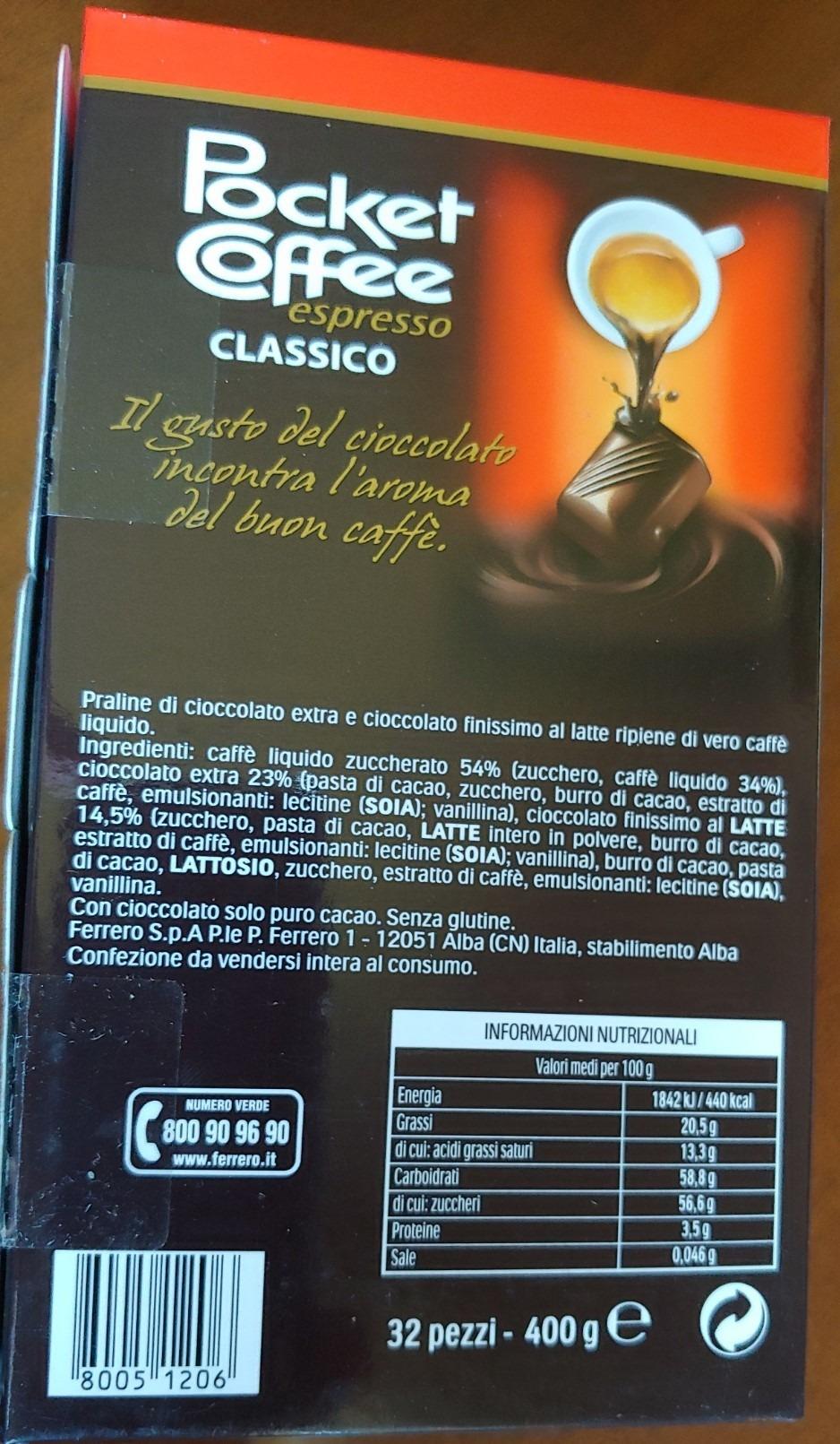 Ferrero Pocket Coffee arabica cioccolato praline caffè 400g