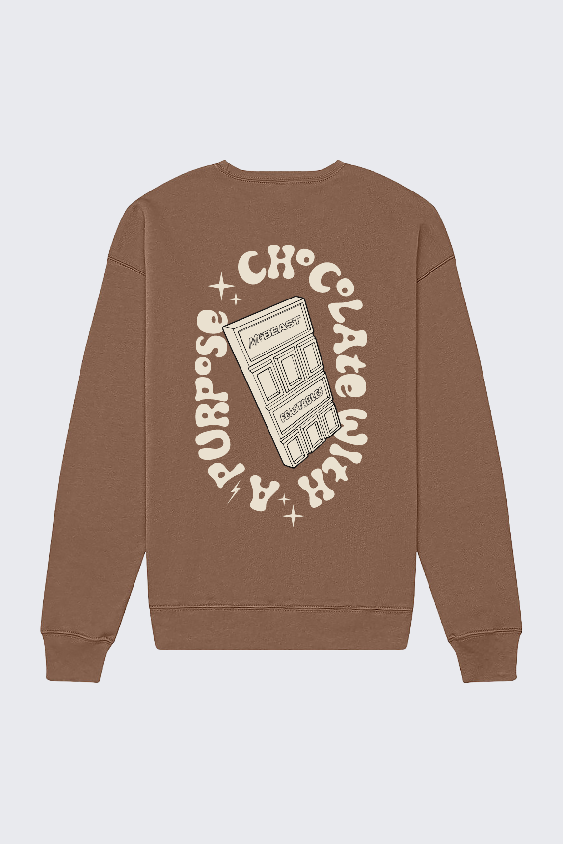 MrBeast Feastables Retro Crew felpa marrone taglia LG