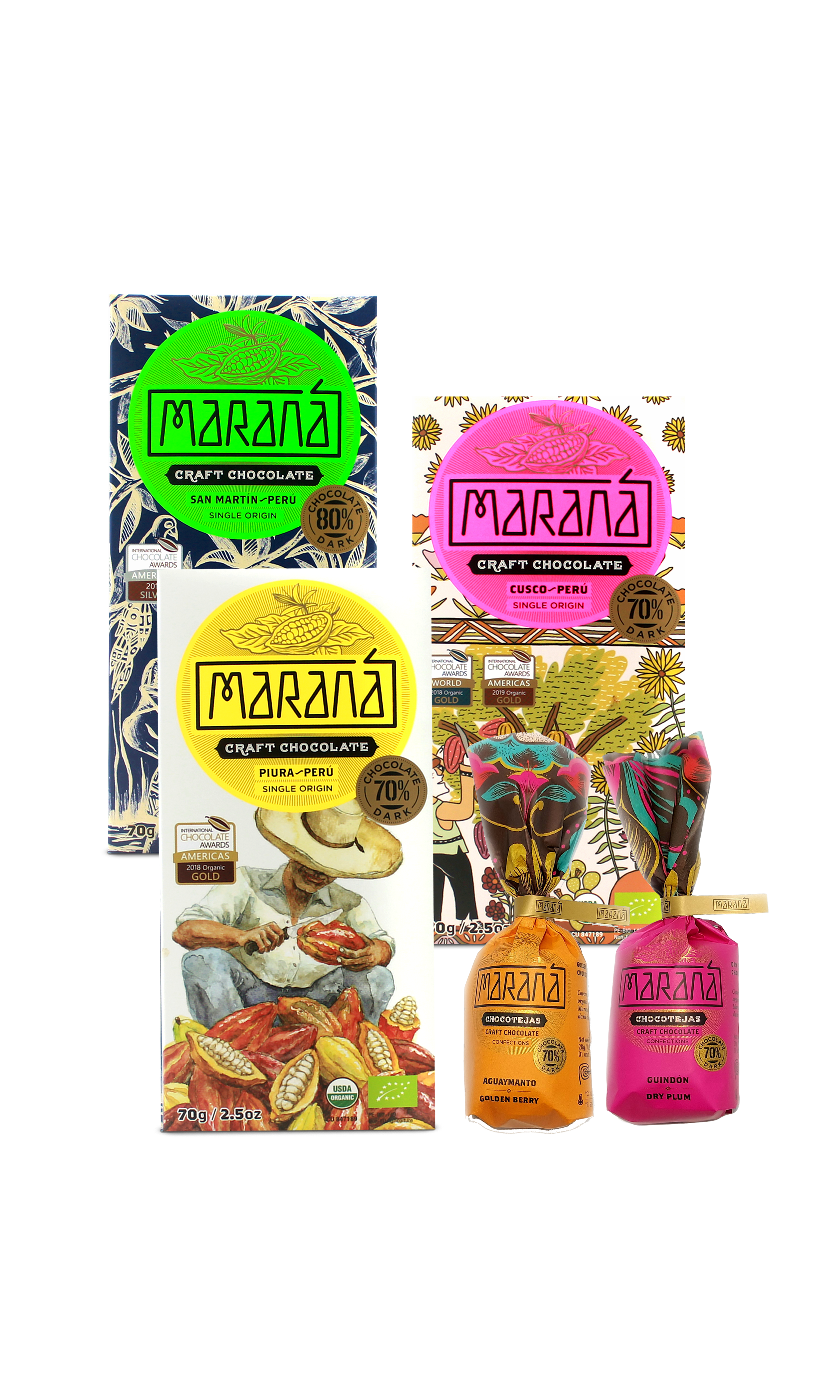 Maranà Packs pack 3 tavolette + 2 chocotejas fondente