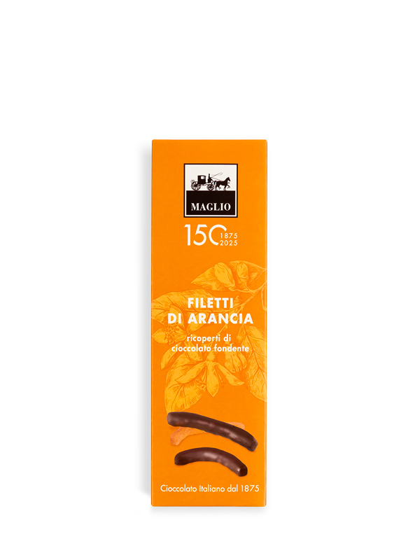 Cioccolato Maglio Filetti di Arancia cioccolatini fondente 62% maraschino