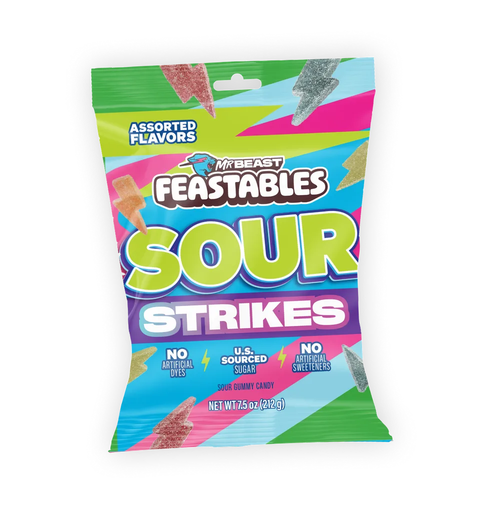 MrBeast Feastables Sour Strikes Caramelle Aspre 9 Buste