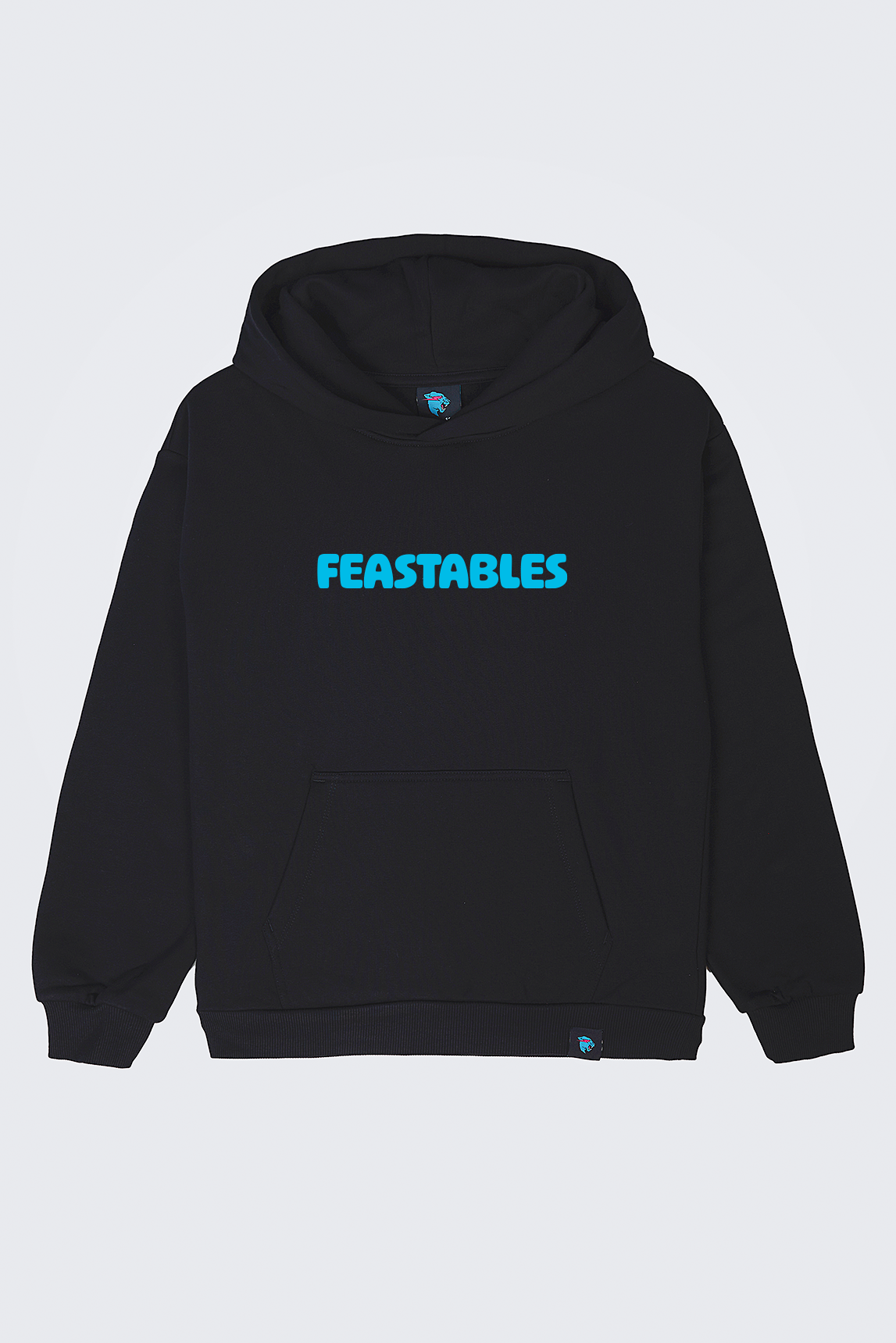 Feastables Merch Retro Hoodie felpa nera Youth cotone