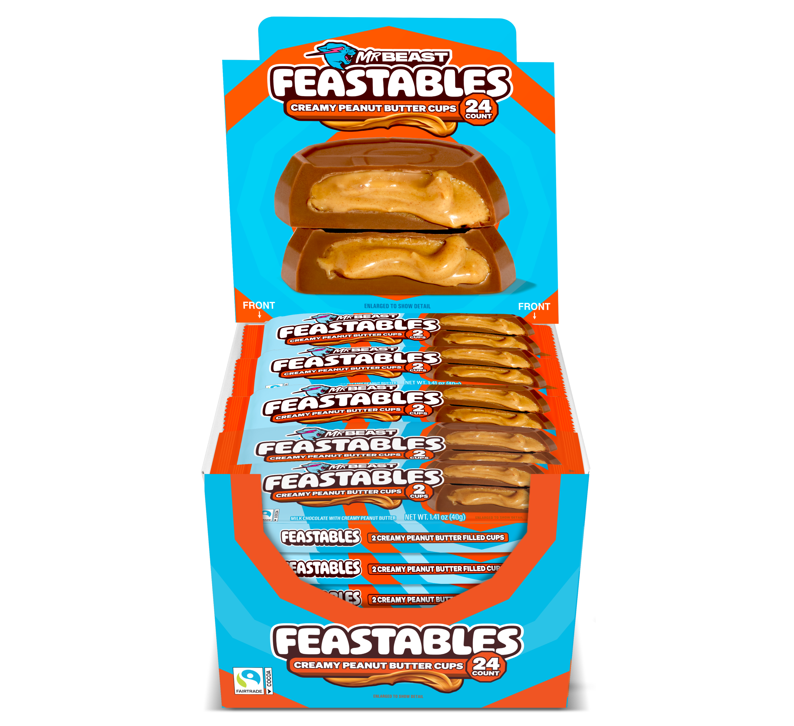Feastables Cups Peanut Butter Cups cioccolatini snack 2 cups