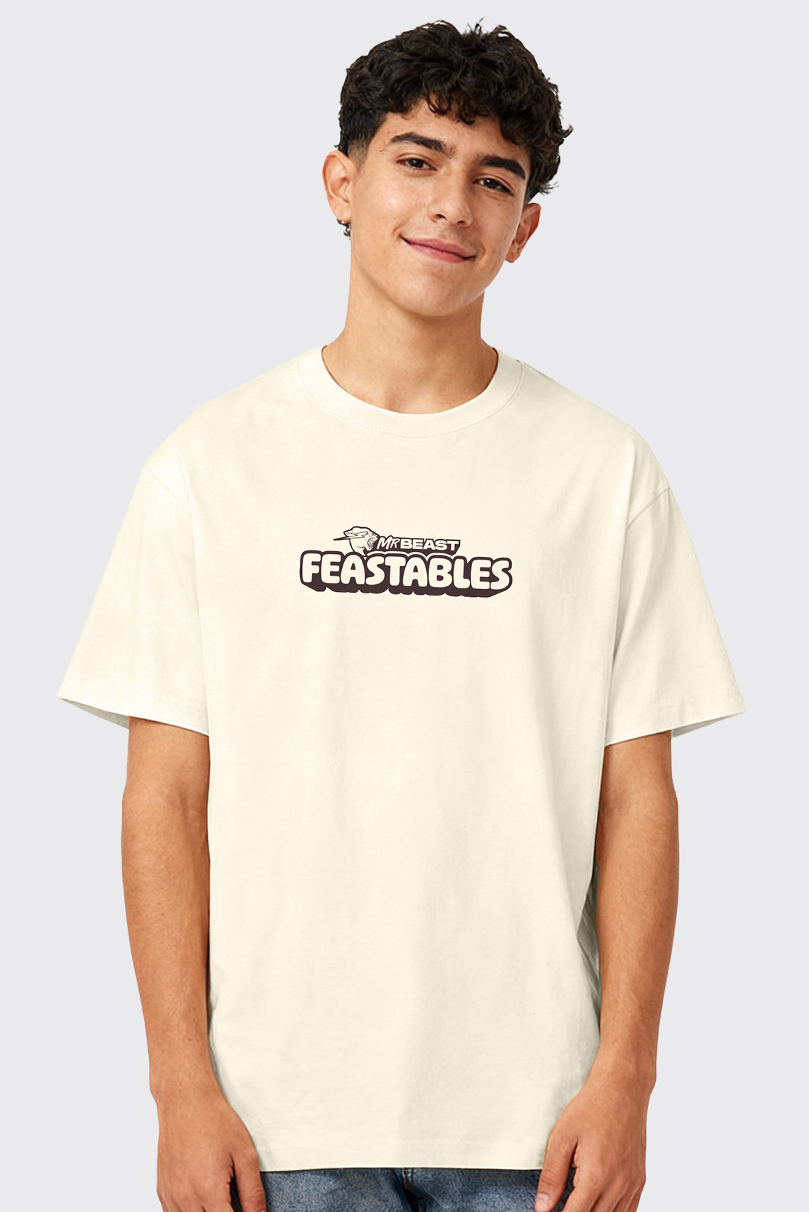 Feastables Merch Wavy Tee t-shirt cotone nera Black