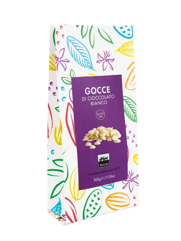 Cioccolato Maglio Gocce Cioccolato Bianco 200g per Tazza 30%