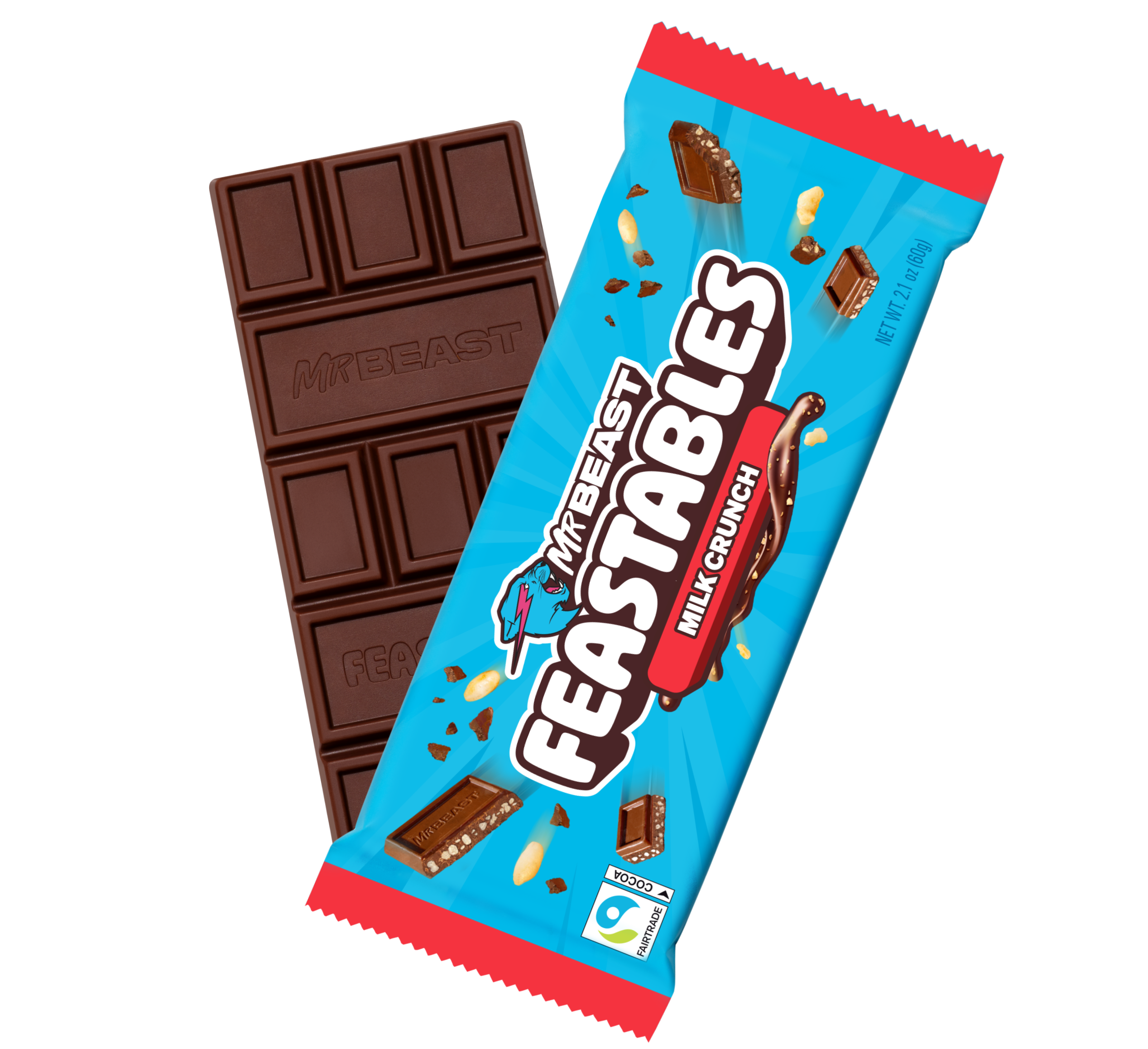 MrBeast Feastables Milk Crunch Tavoletta Latte 10 Pezzi