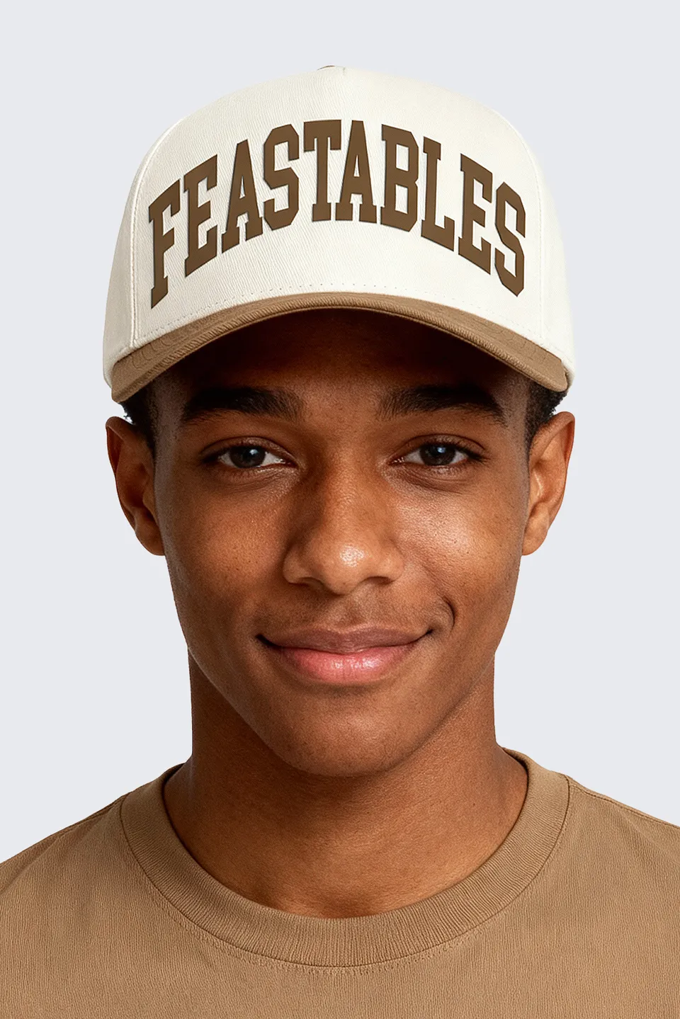 Feastables Merch Two Tone Hat cappello Cream Khaki cotone
