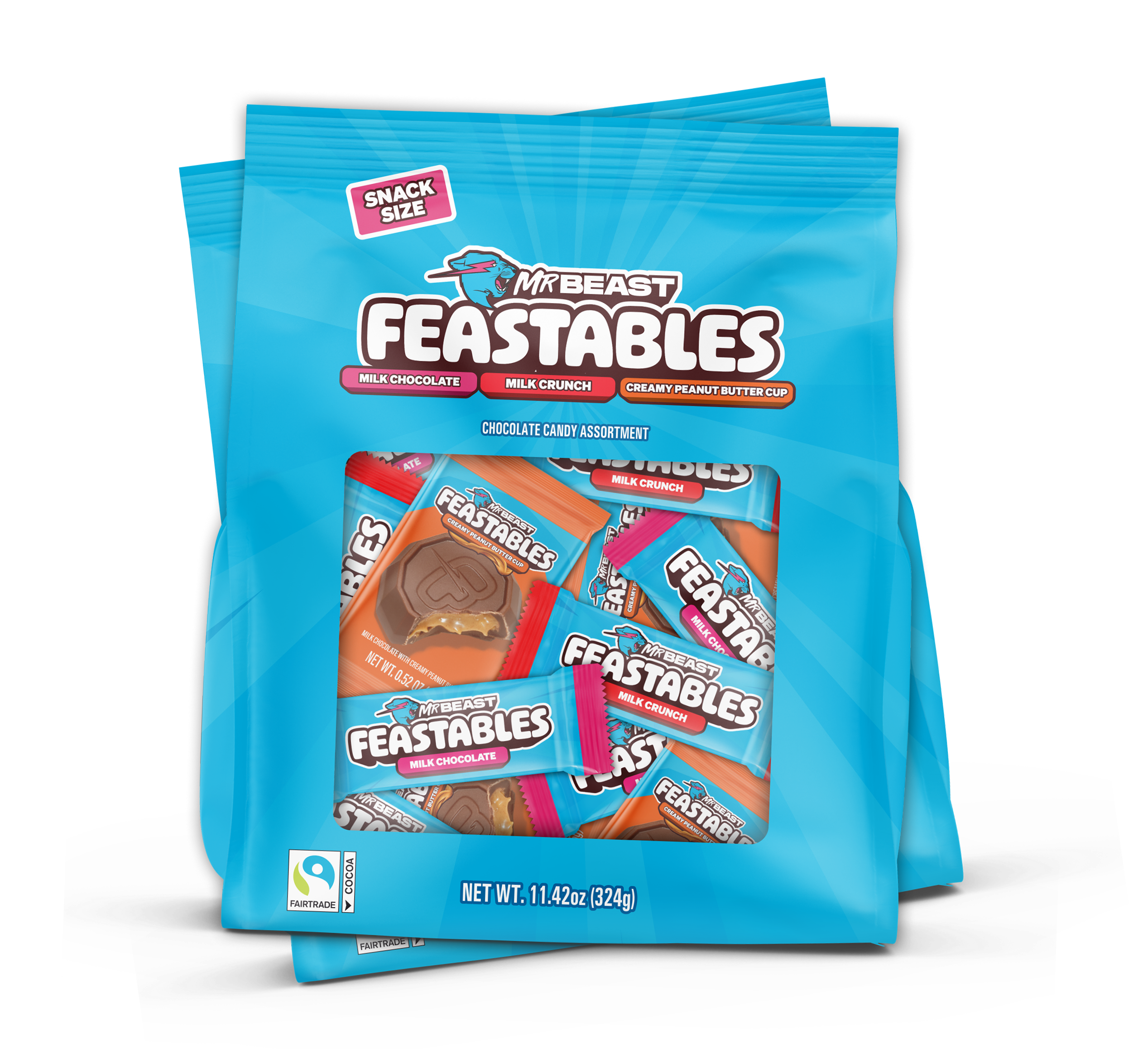 Mr Beast Feastables Chocolate snack assortiti 50 pezzi latte