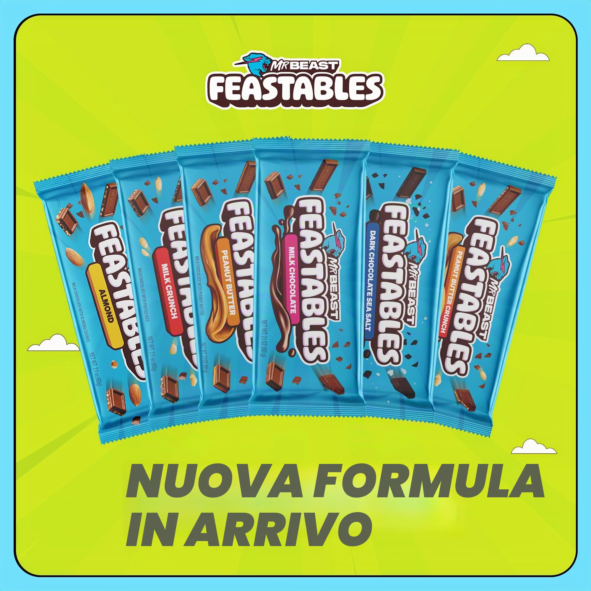 Feastables Chocolate Bars barrette fondente Original 10x60g 54% cacao