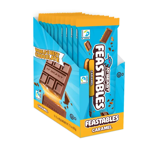 Feastables Chocolate Caramel tavoletta 10 pack King Size