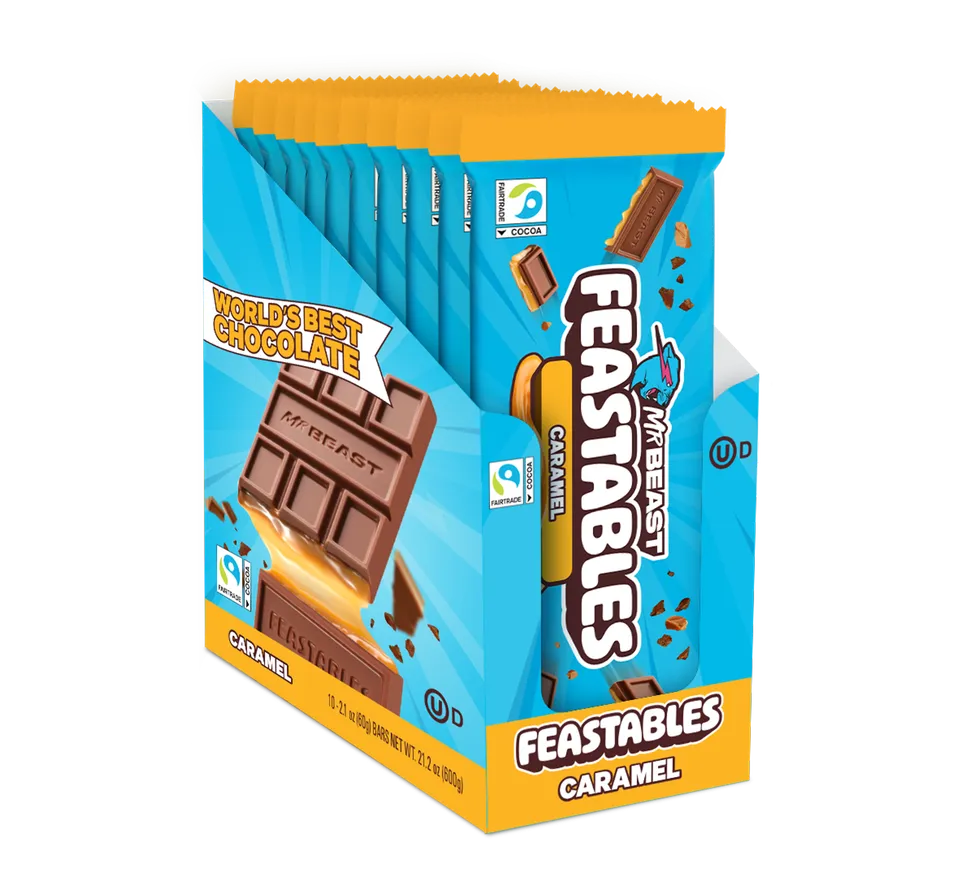 Feastables Chocolate Caramel tavoletta 10 pack King Size