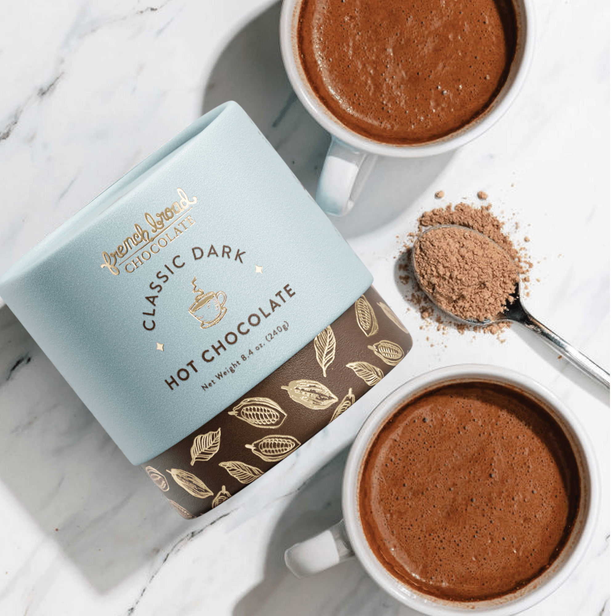 French Broad Hot Chocolate Classic cioccolata calda 720g 3 gusti