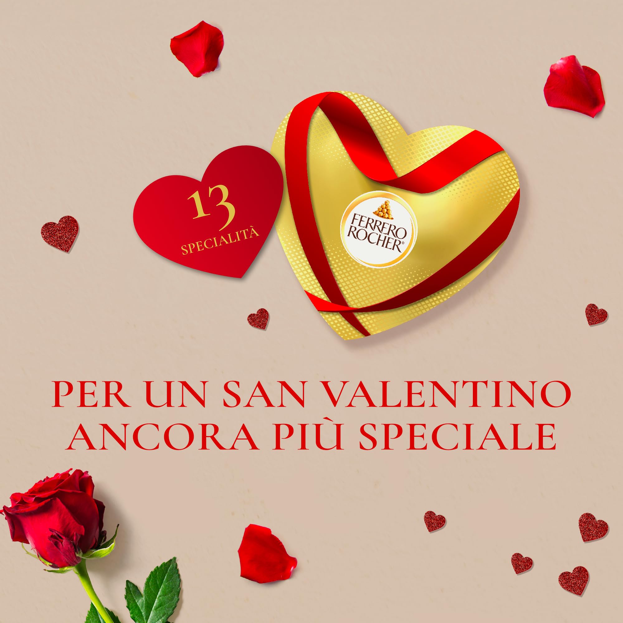 Ferrero Rocher Scatola cuore 13 pezzi 162,5 g latte