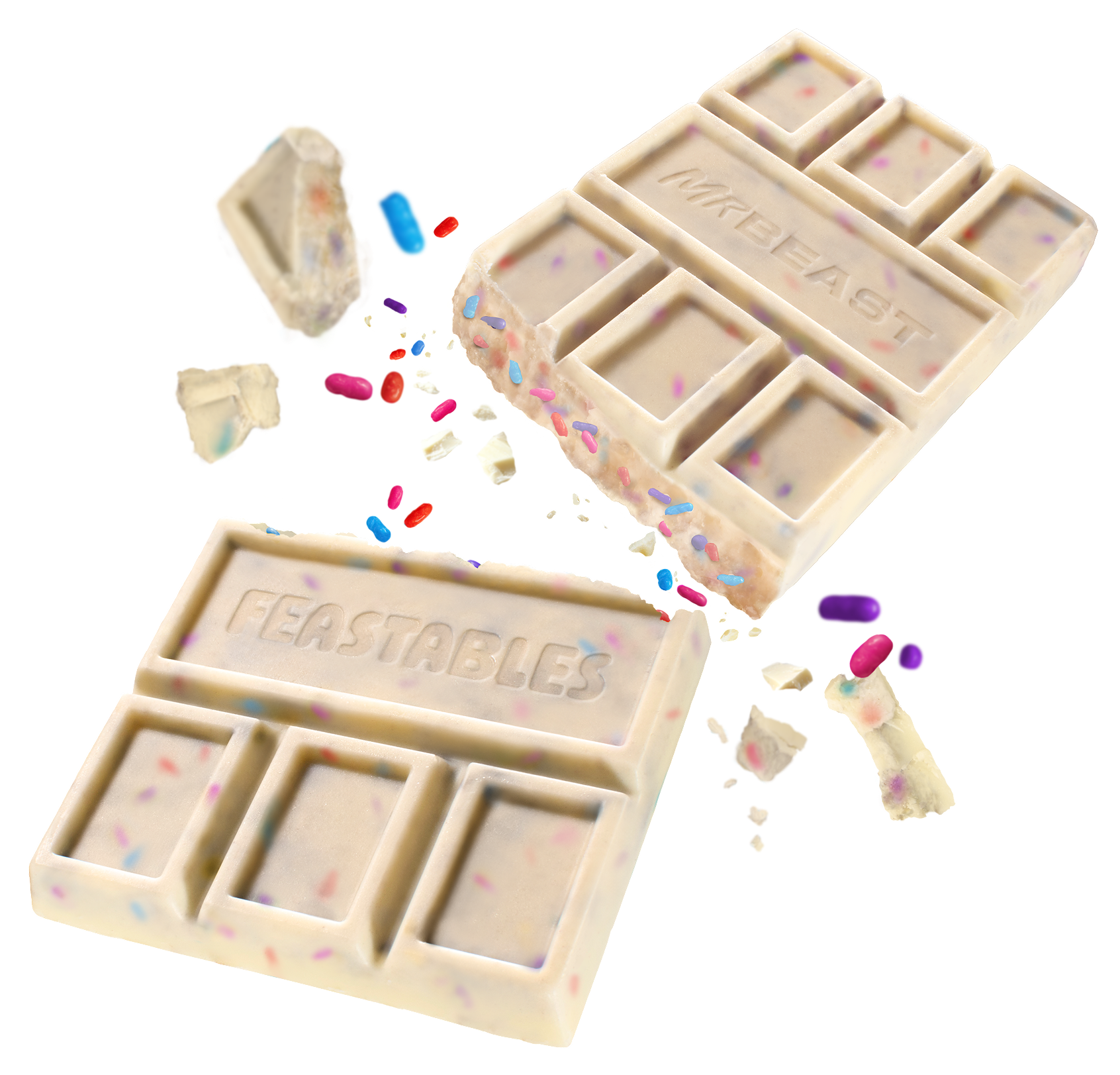 MrBeast Feastables Birthday Cake barretta bianca 10 pezzi