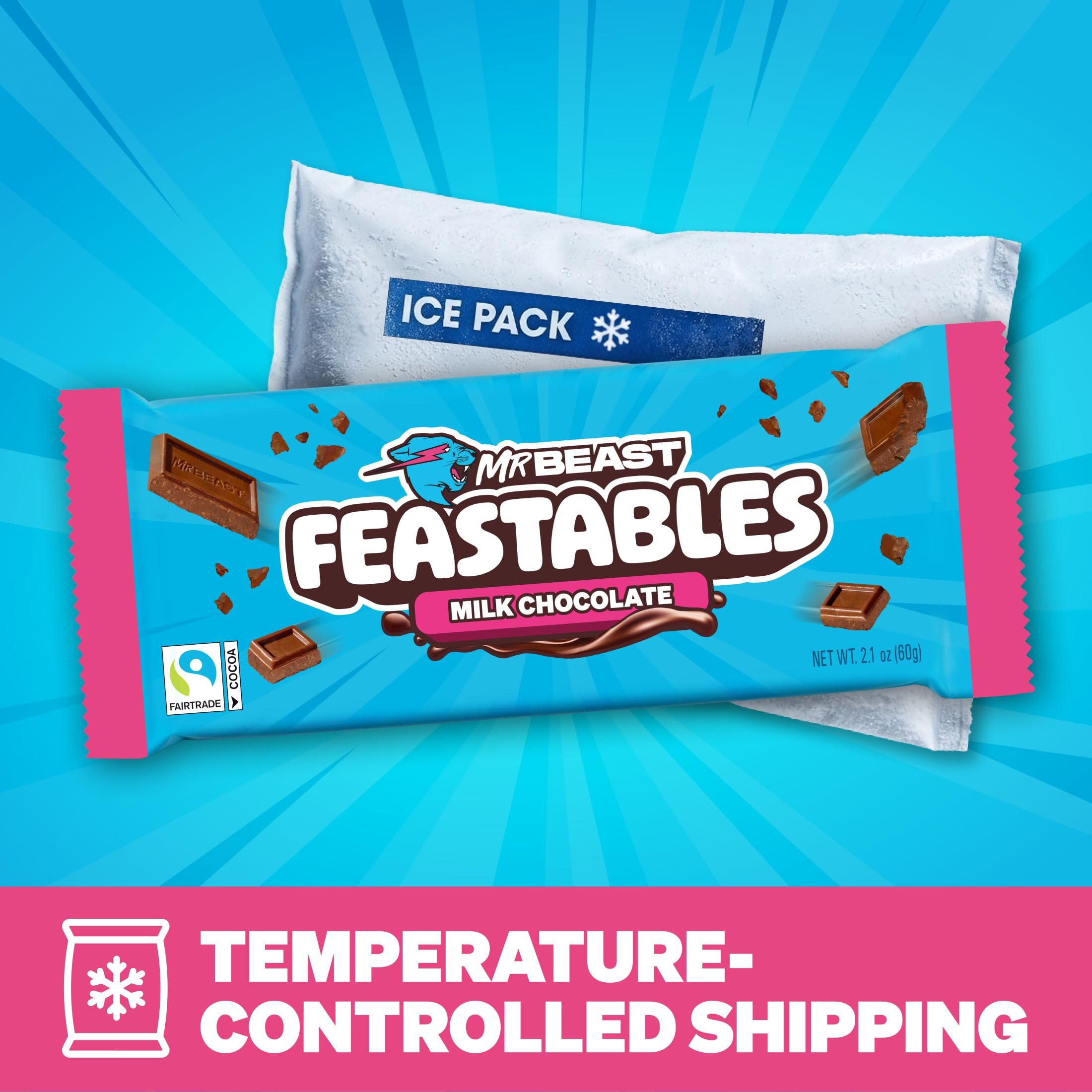 Feastables Chocolate Bars barrette cioccolato al latte 10x60g senza glutine