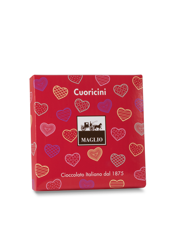 Cioccolato Maglio Cuoricini scatola cioccolatini latte fondente