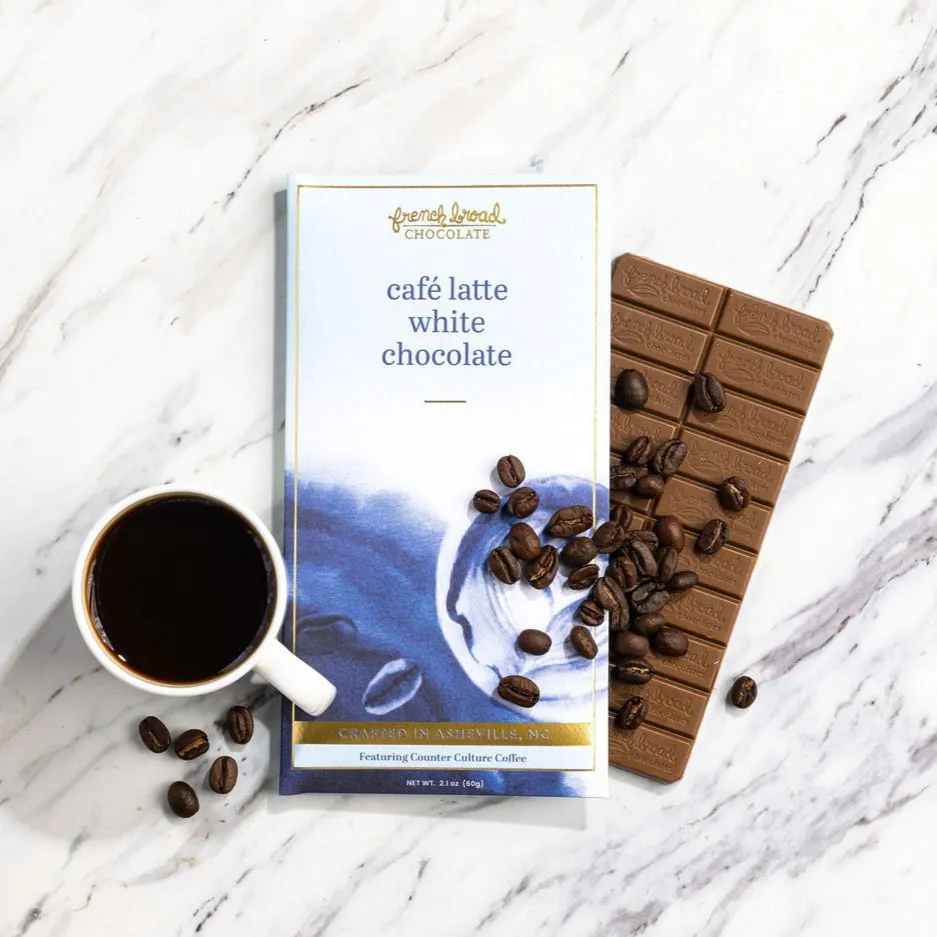 French Broad Carolina Café Latte tavoletta cioccolato bianco 60g caffè
