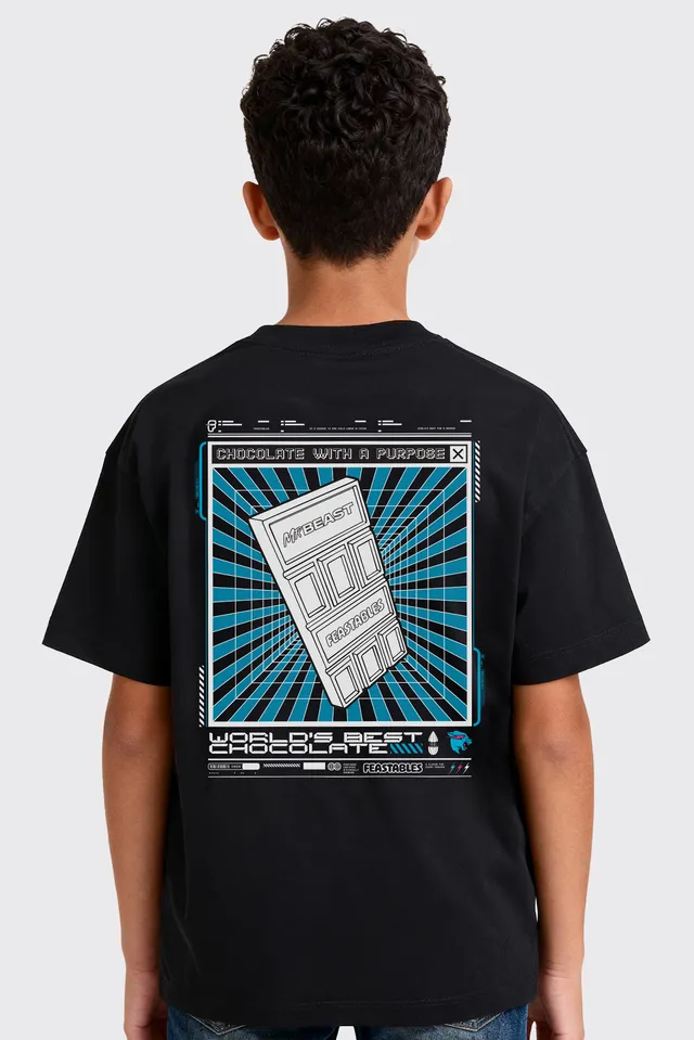 MrBeast Feastables Y2K Tee Maglietta Bambino Nero SM