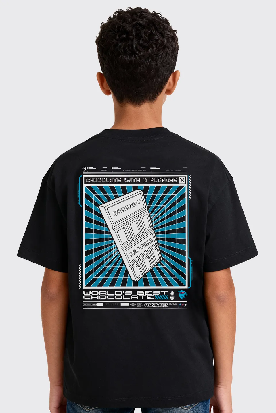 MrBeast Feastables Y2K Tee Maglietta Bambino Nero SM