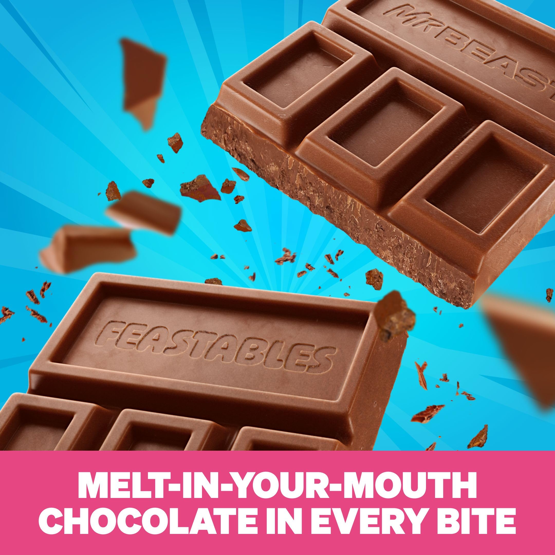 Feastables Chocolate Bars barrette cioccolato al latte 10x60g senza glutine
