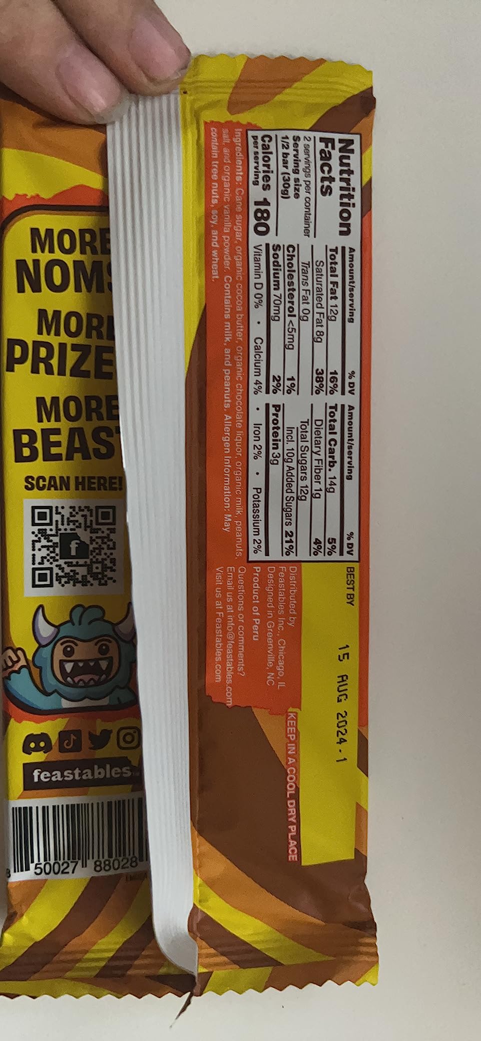 Feastables Chocolate Bars barrette burro arachidi Deez Nutz 10x60g