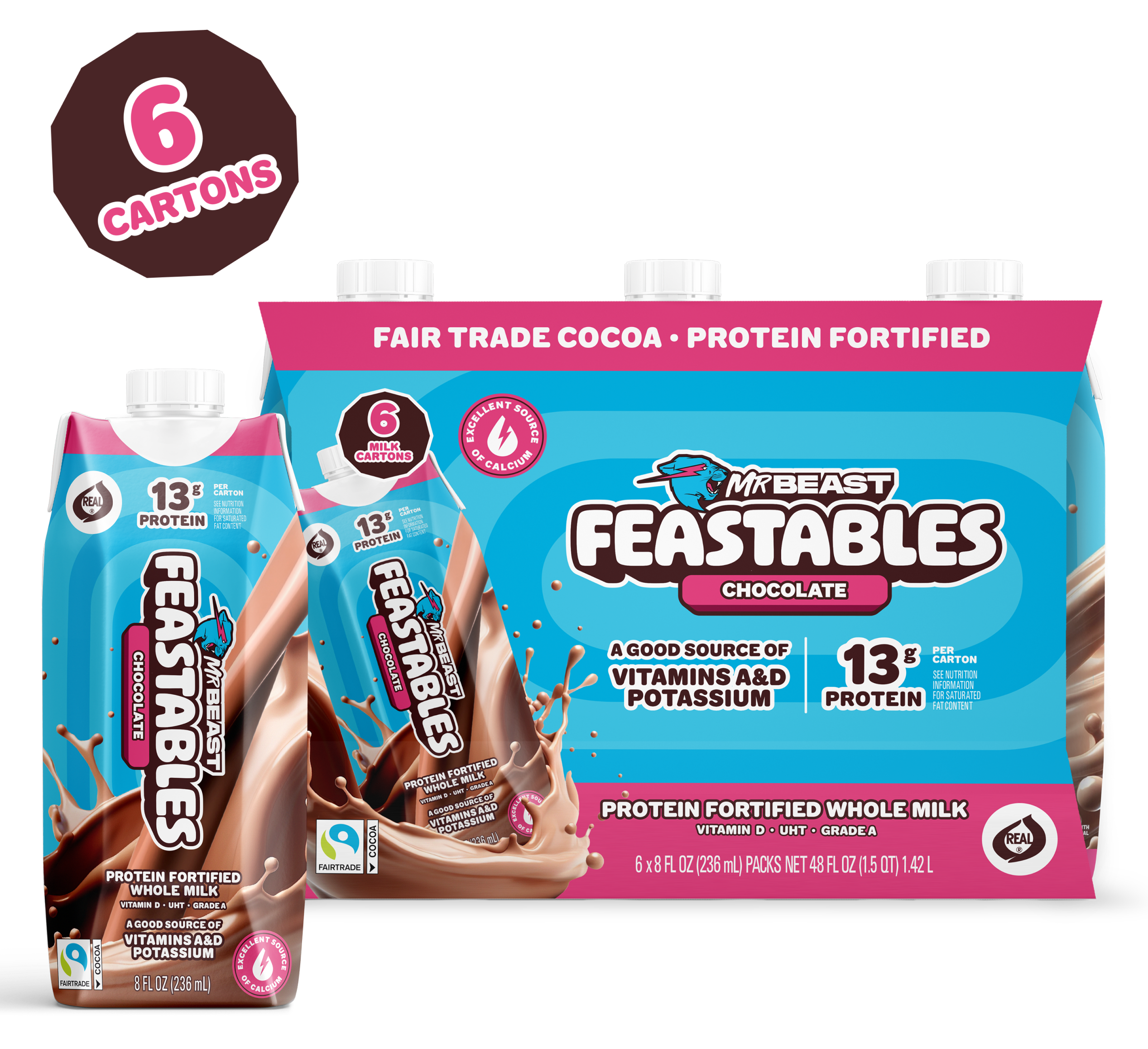 Feastables Milk Chocolate Milk bevanda 14oz Bottles 12 Pack