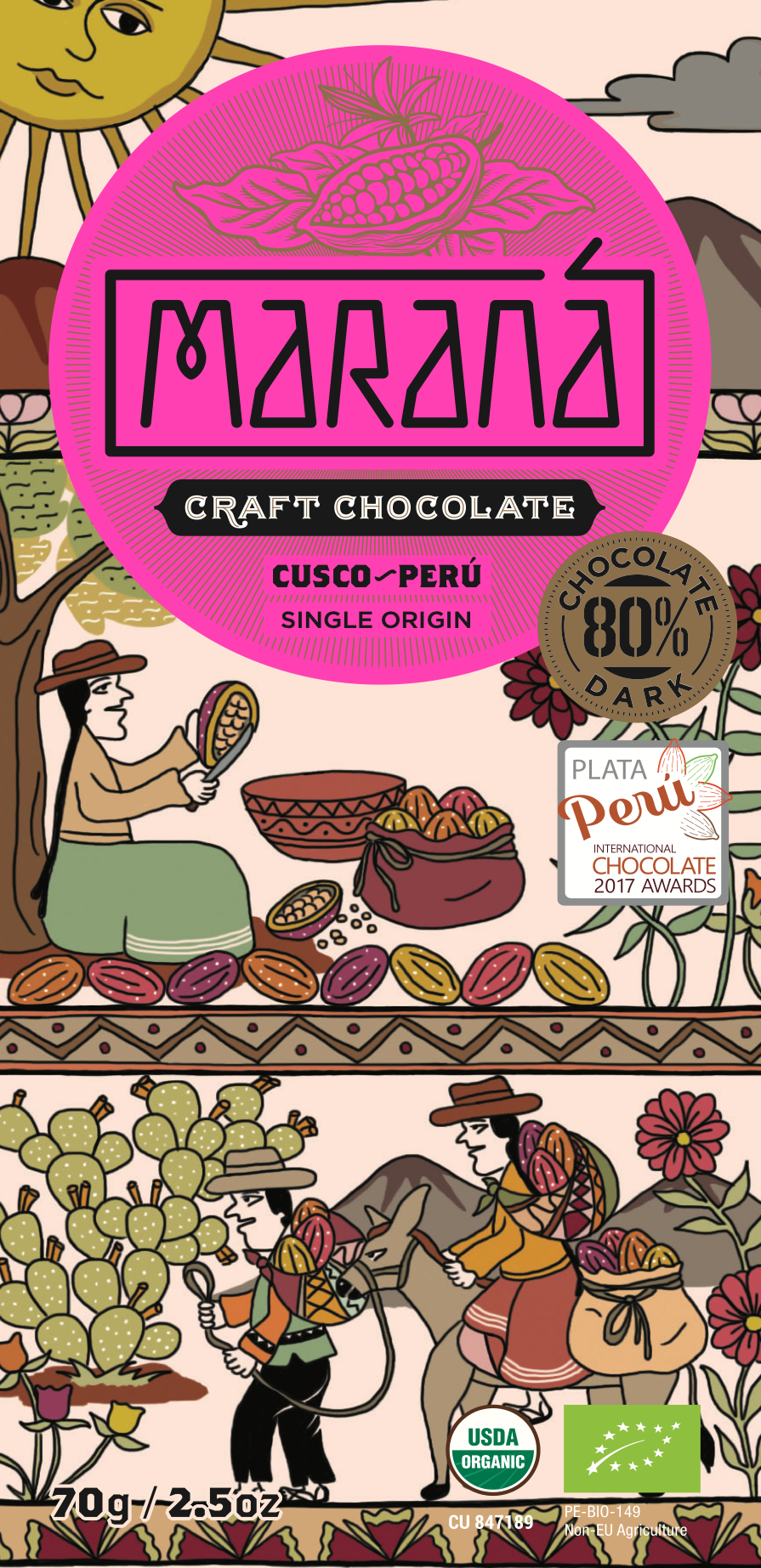 Maranà Cusco Tavoletta Fondente 80% Bio 70g