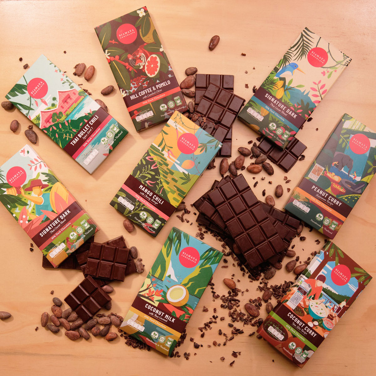 Siamaya Chocolate Tavolette Fondenti 8 Pezzi Vegan Miste