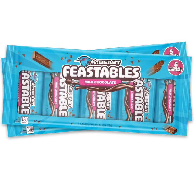 Feastables Chocolate Milk tavoletta bundle 2x5 pack latte