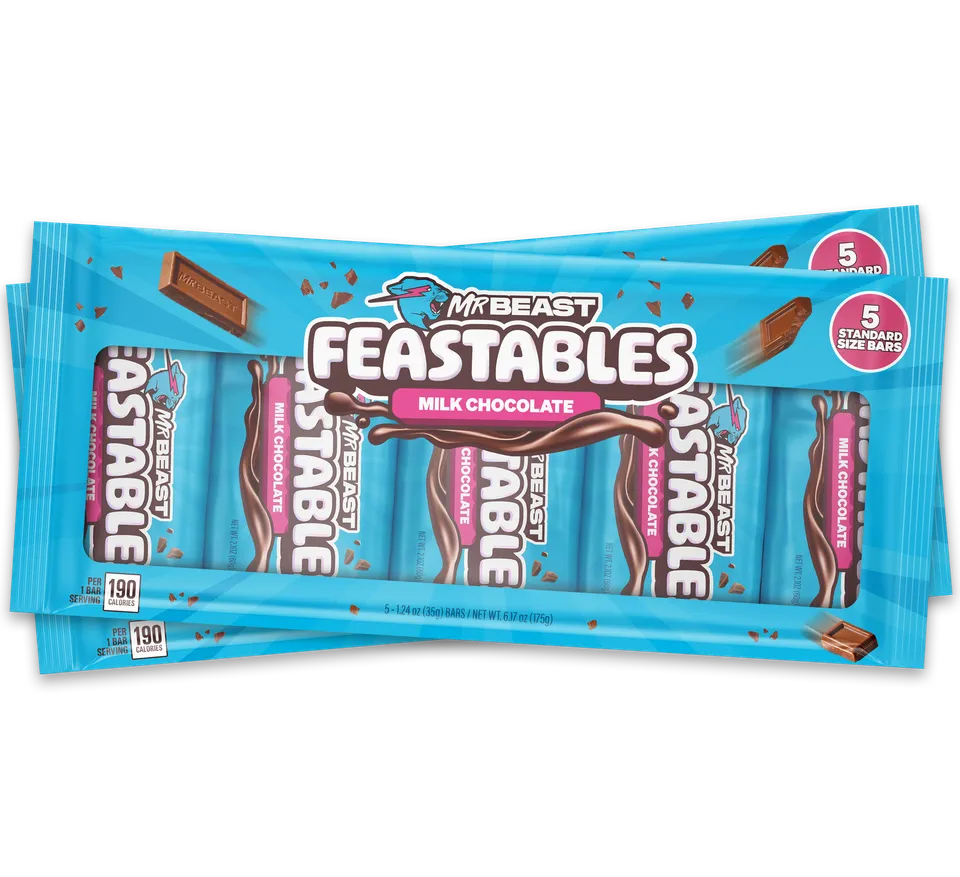Feastables Chocolate Milk tavoletta bundle 2x5 pack latte