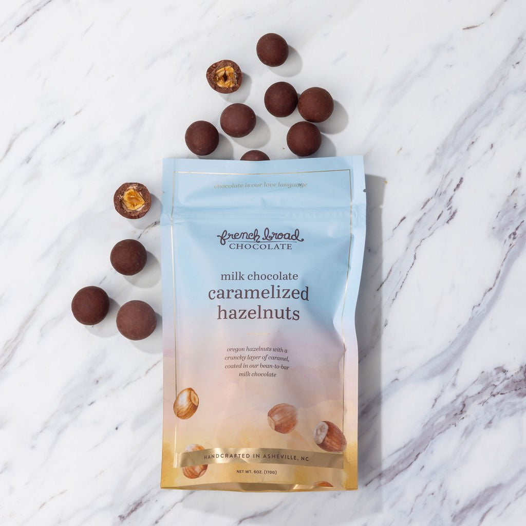 French Broad Nocciole Caramellate cioccolato al latte 170g