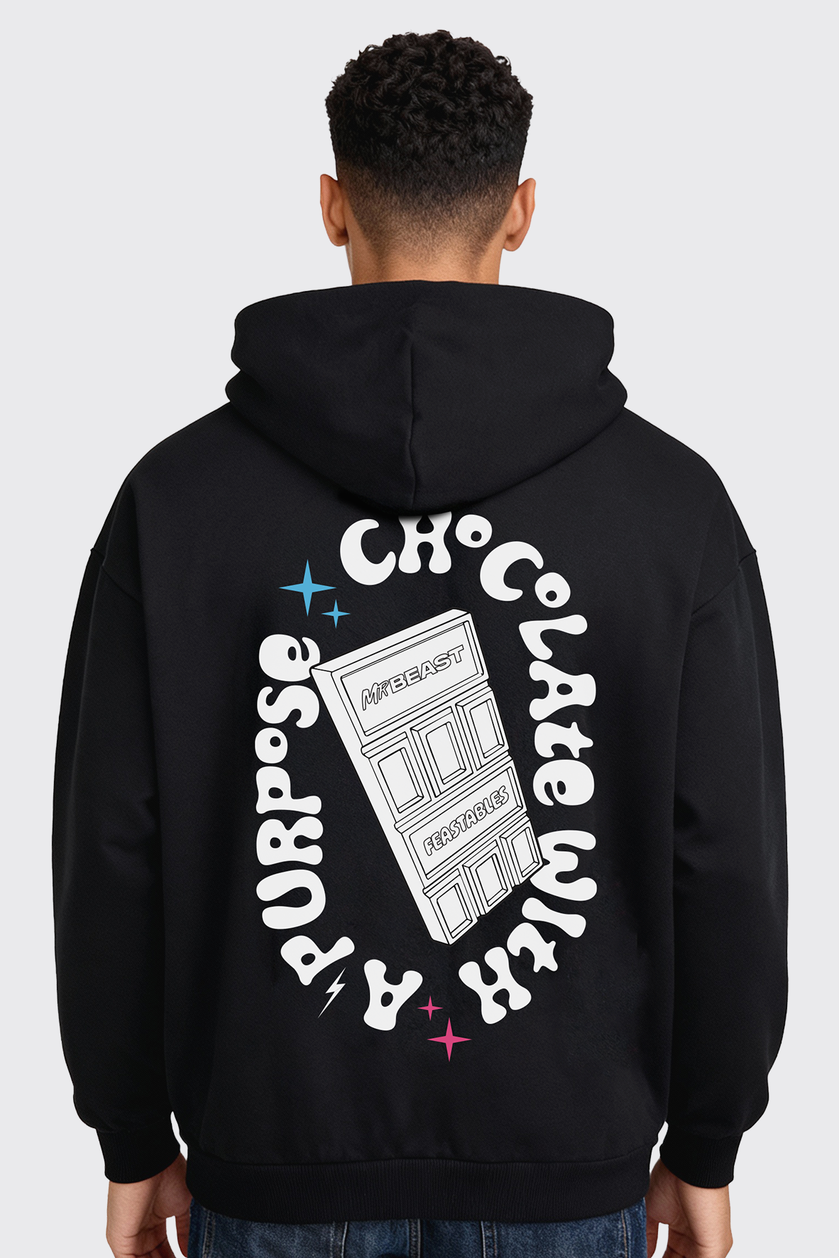 Mr Beast Feastables Merch felpa nera Retro Hoodie cotone