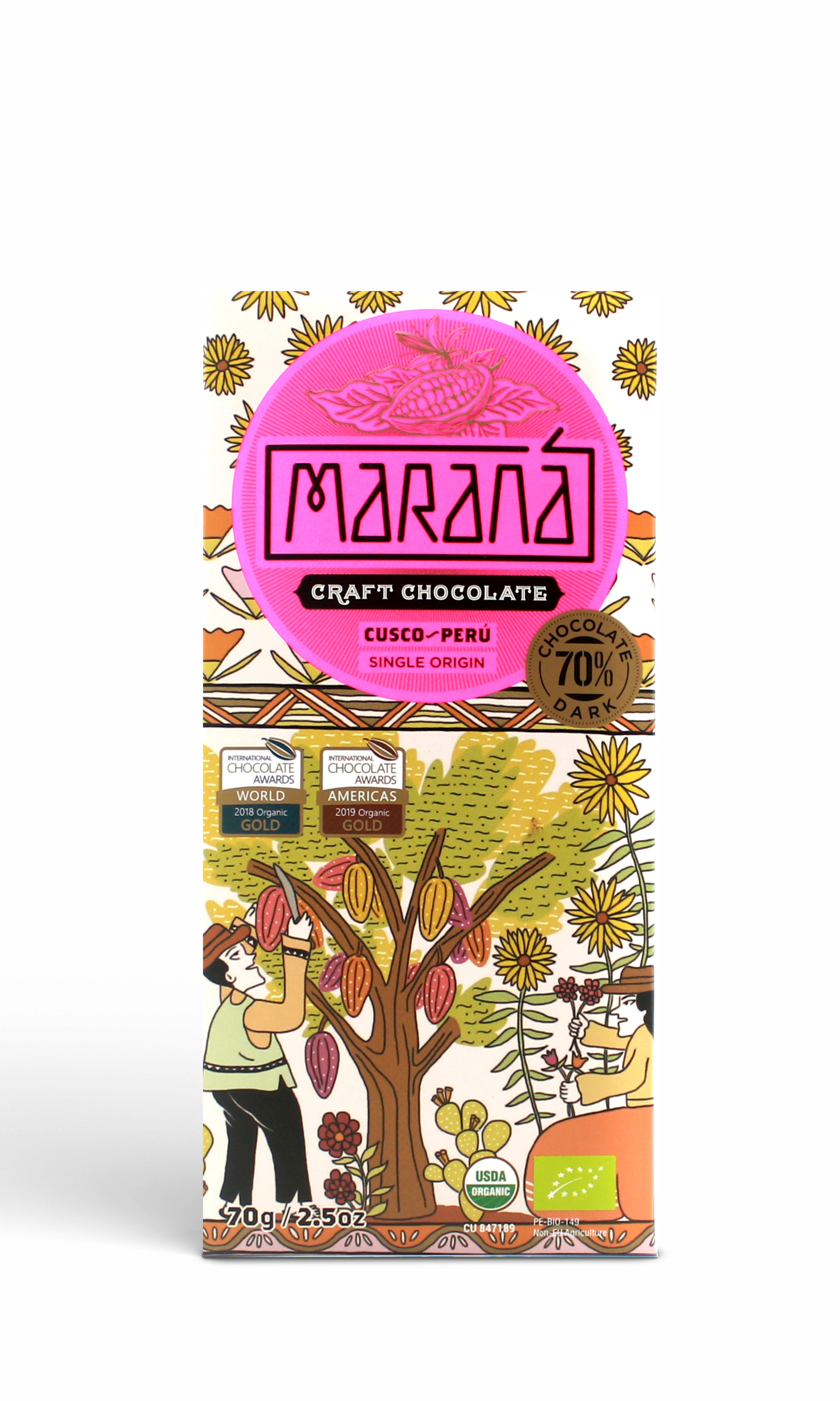 Maranà Tabletas Cusco Tavoletta fondente 70% Cusco 70g