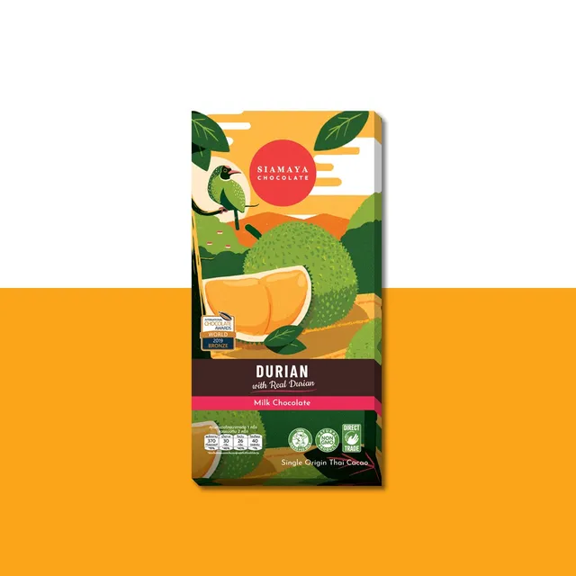Siamaya Durian Milk Chocolate tavoletta durian box 12