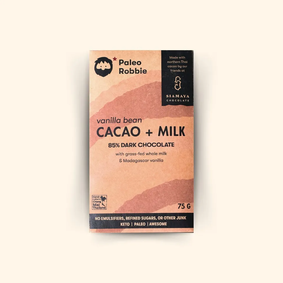 Siamaya Simply Cacao 85% tavoletta latte vaniglia senza zucchero