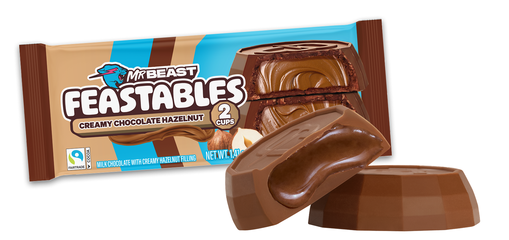 Feastables Cups Hazelnut cioccolato al latte 24 x 2 cups nocciola