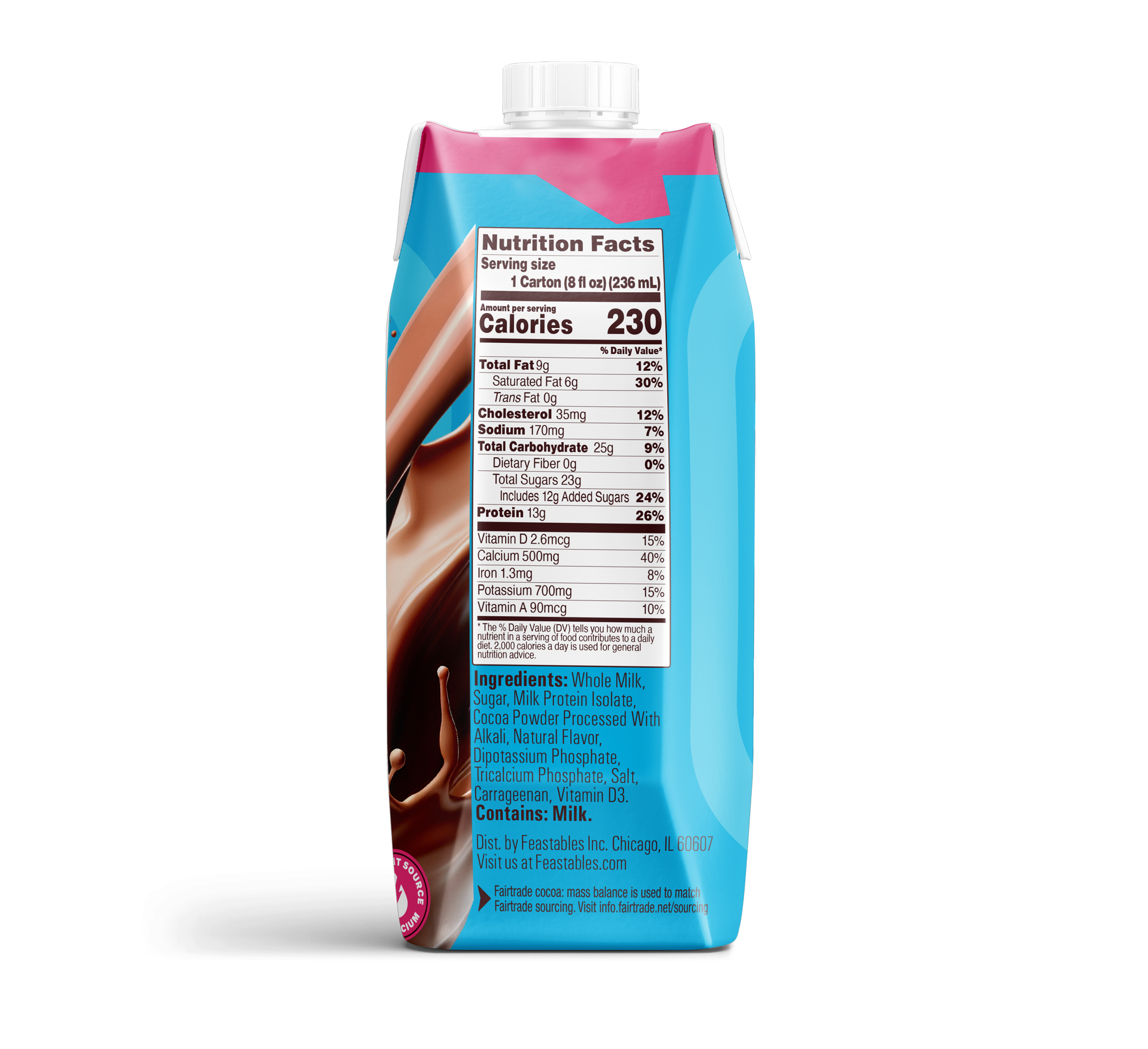 Feastables Milk Chocolate Milk bevanda 14oz Bottles 12 Pack