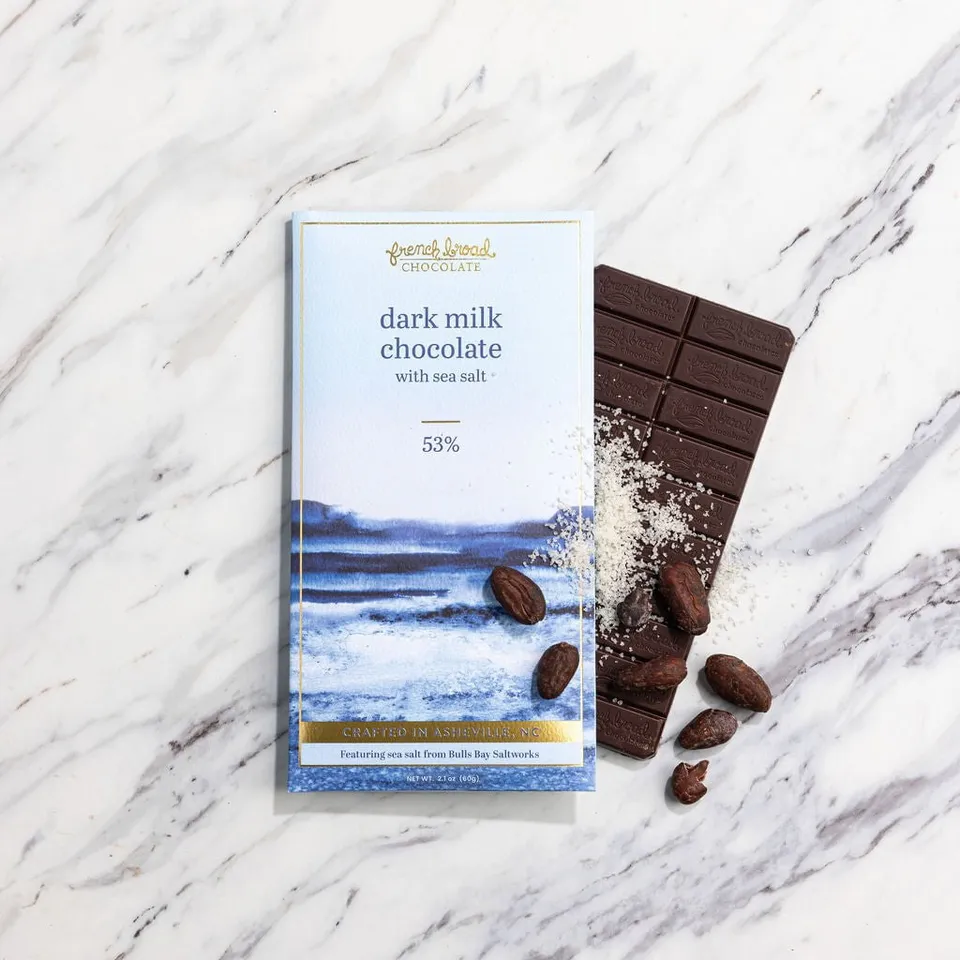 French Broad Milk Dark Milk Sea Salt tavoletta 53% 60g