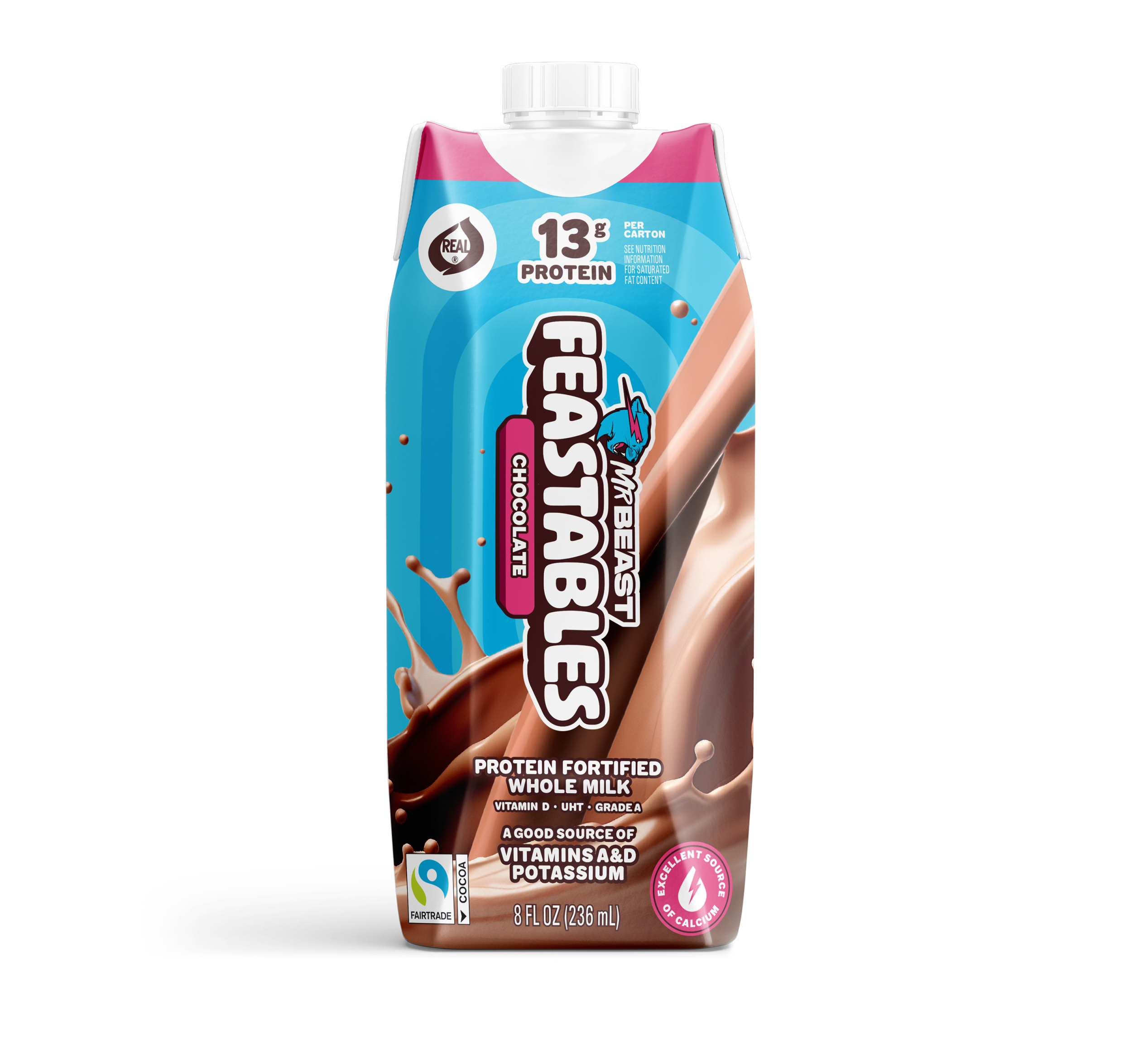 Feastables Milk Chocolate Milk bevanda 14oz Bottles 12 Pack