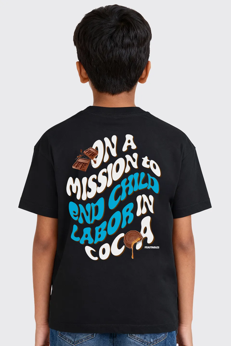 MrBeast Feastables Wavy Tee maglietta bambino nera SM