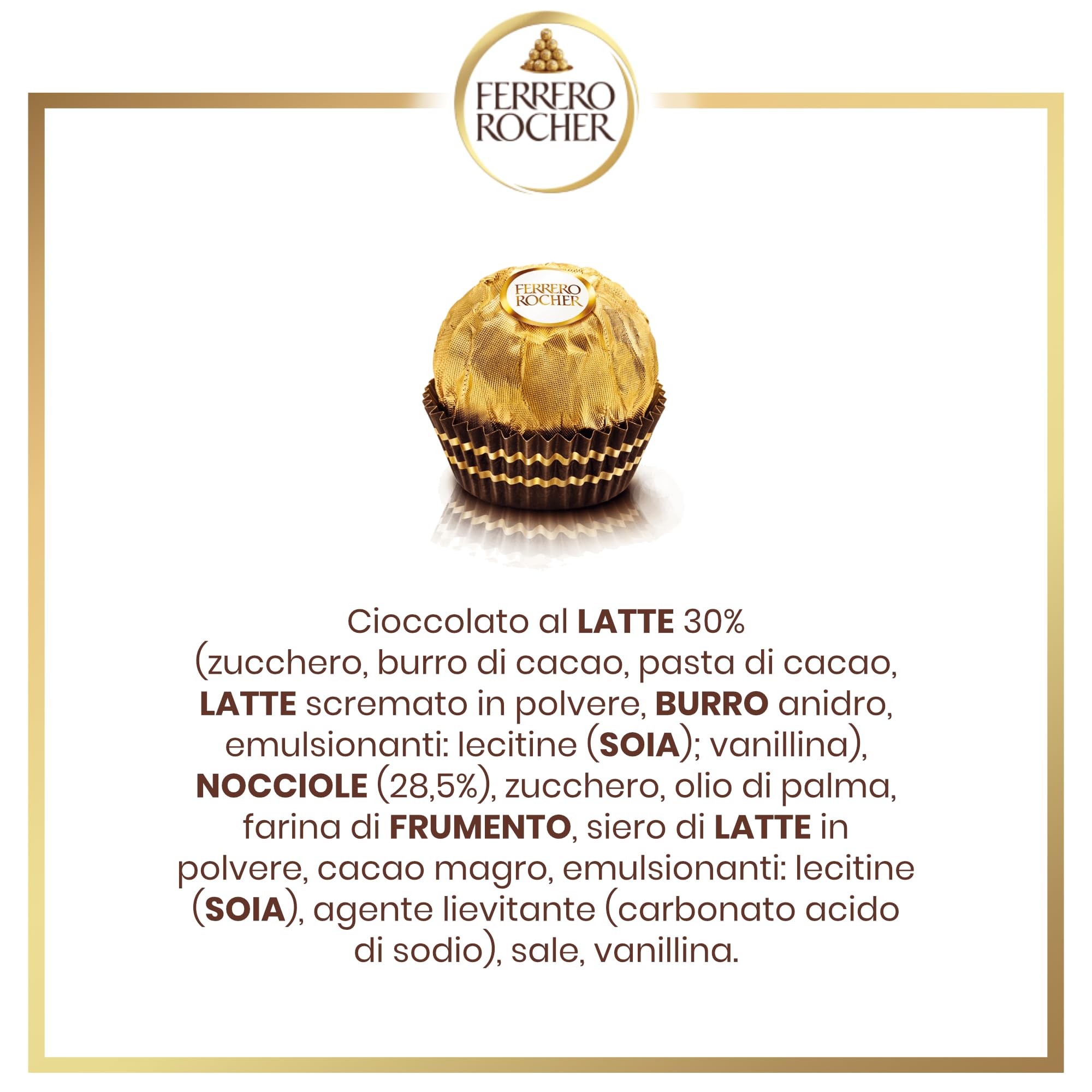 Ferrero Rocher Praline 42 Pezzi 525g Nocciola Latte