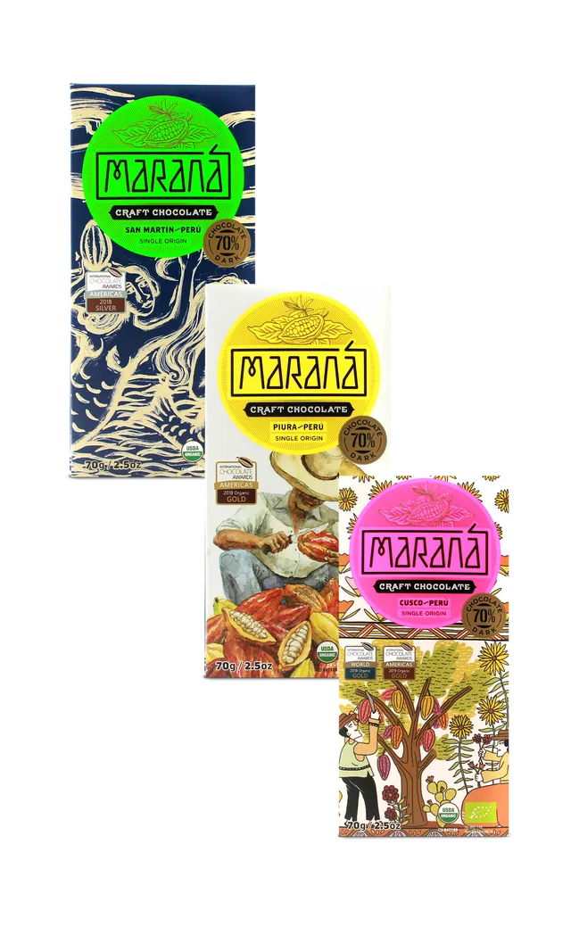 Maranà Dark 70% tavolette 3 origini 3x70g Perù