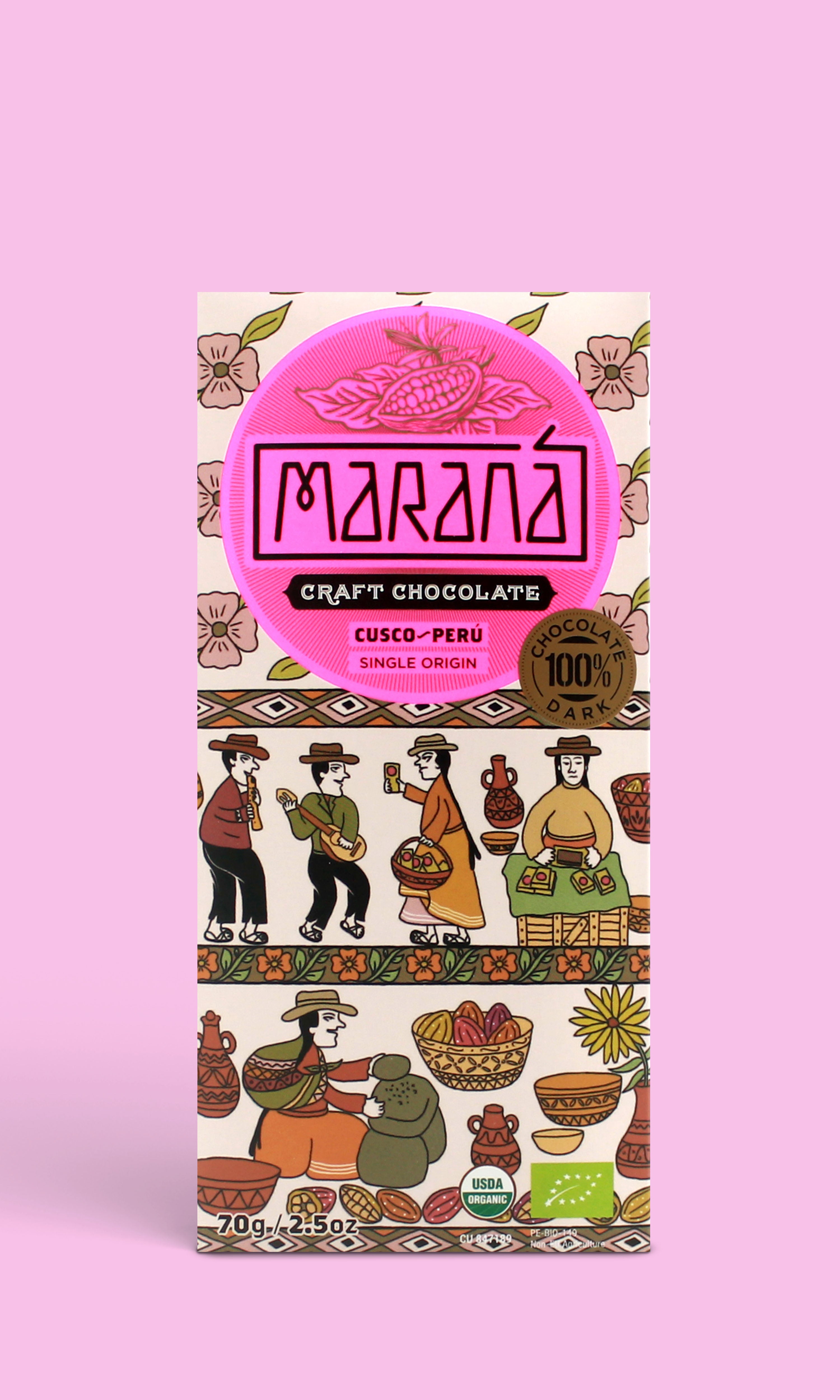 Maranà Tabletas Cusco Tavoletta fondente 100% Cusco 70g